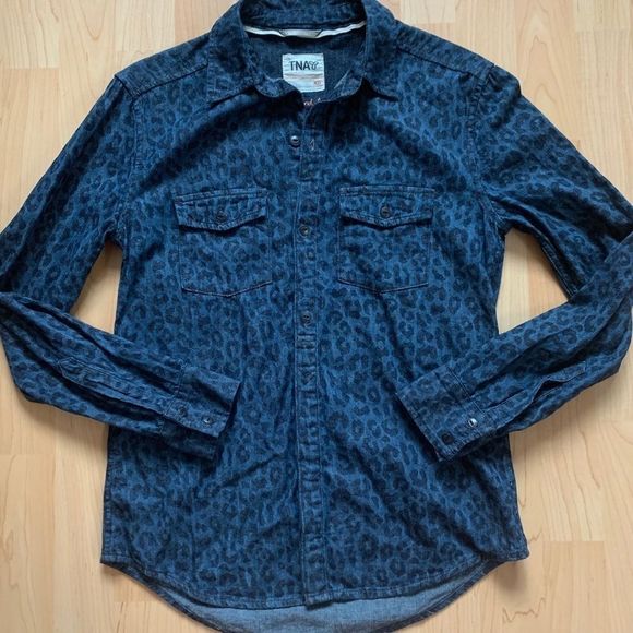 Blue Printed Tna Button Up - Picture 1 of 8